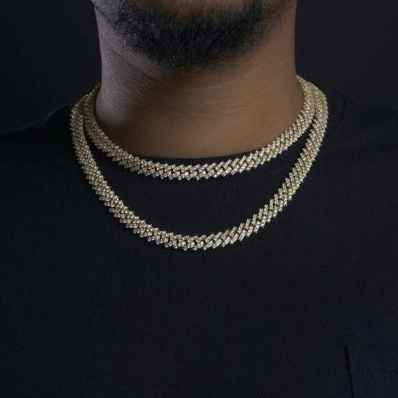 8mm Diamond Miami Cuban Link Chain Hip Hop Jewelry